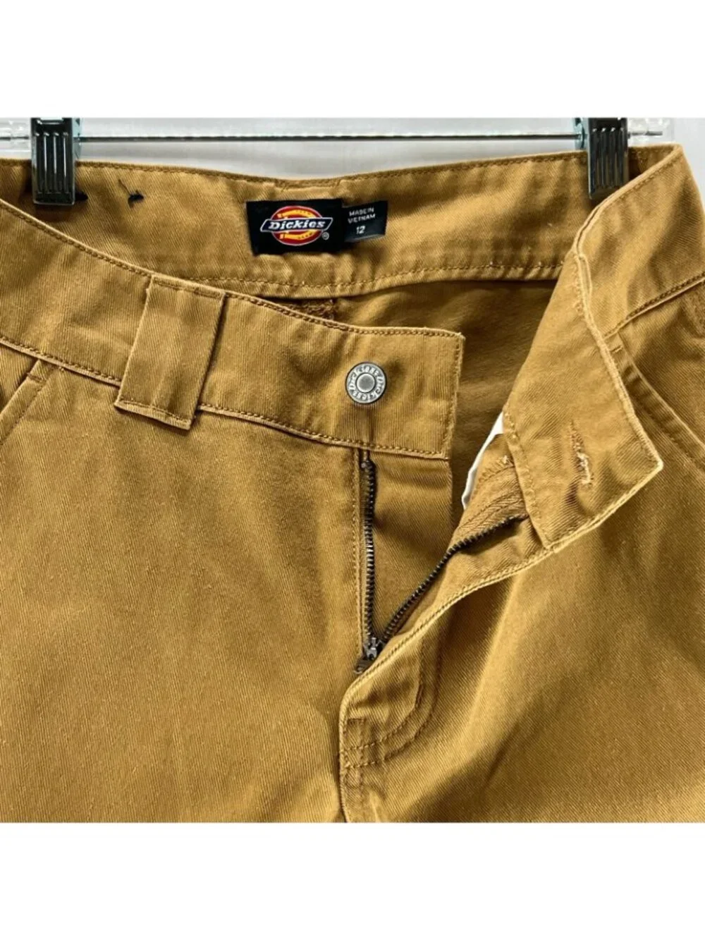 Dickies Carpenter Painter Utility Pants Girls Sz12 Mid Rise Straight Twill Brown